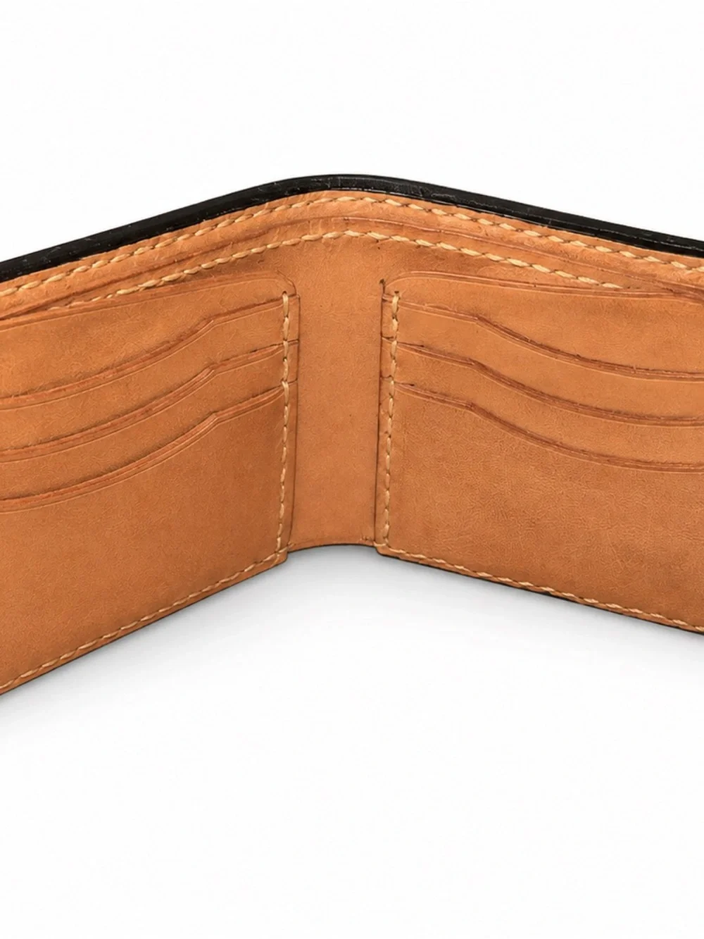 Handmade Tooled Leather Bifold Wallet Basketweave Skull Genuine Leather